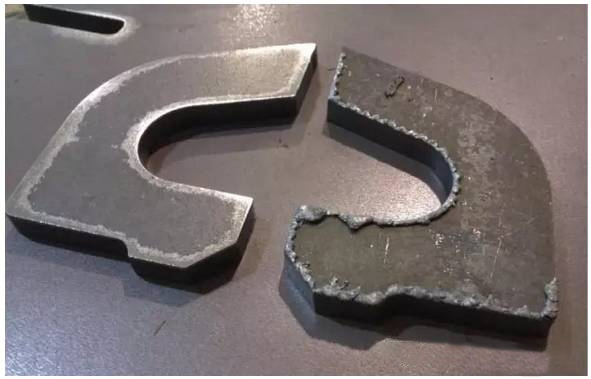 The comparision of cutting workpiece