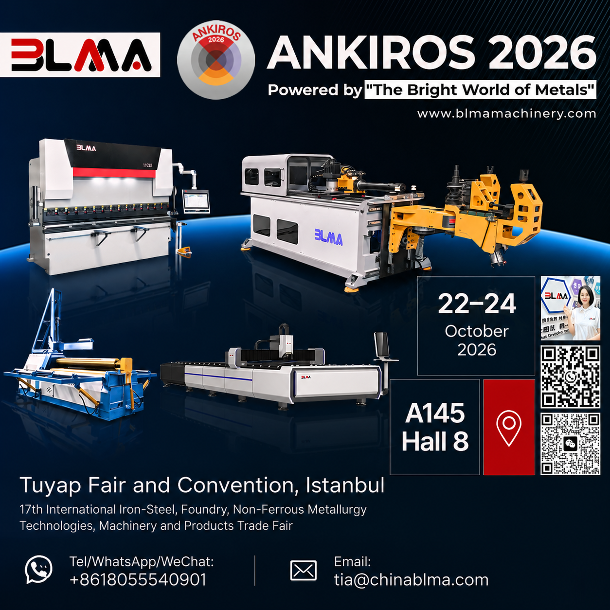 BLMA at ANKIROS 2026 Turkey | Tube Bending Machines, Press Brakes & Fiber Laser Solutions